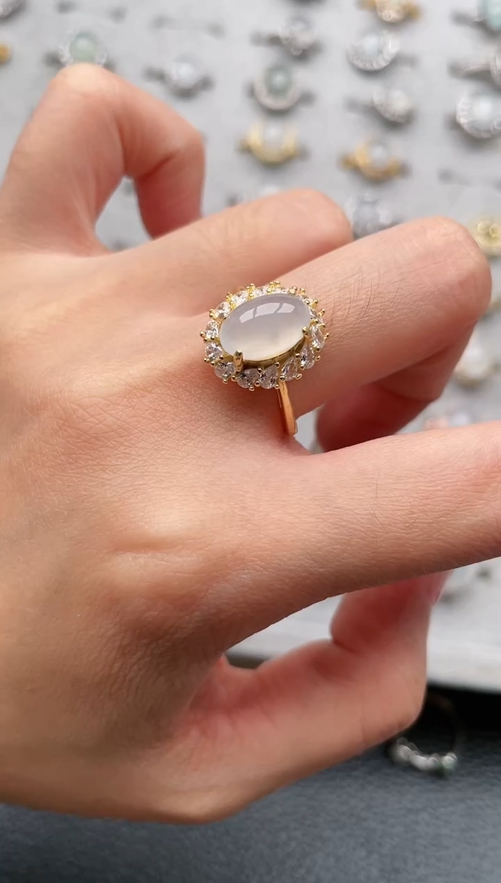 【闪购商品】翡翠戒指银S925镶嵌1111