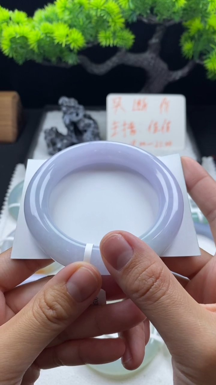 【闪购商品】翡翠手镯未镶嵌56.5圈紫圆条~不退不换