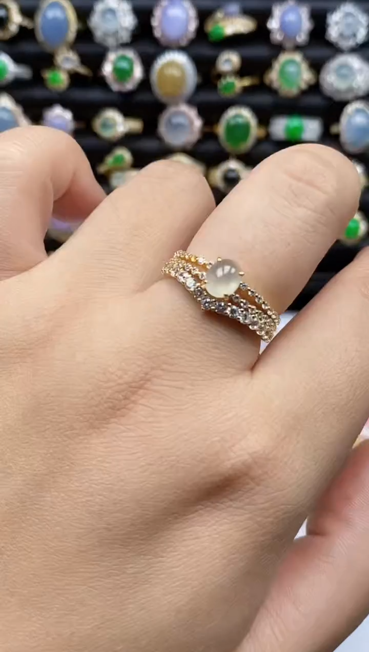 银S925镶嵌戒指翡翠1526