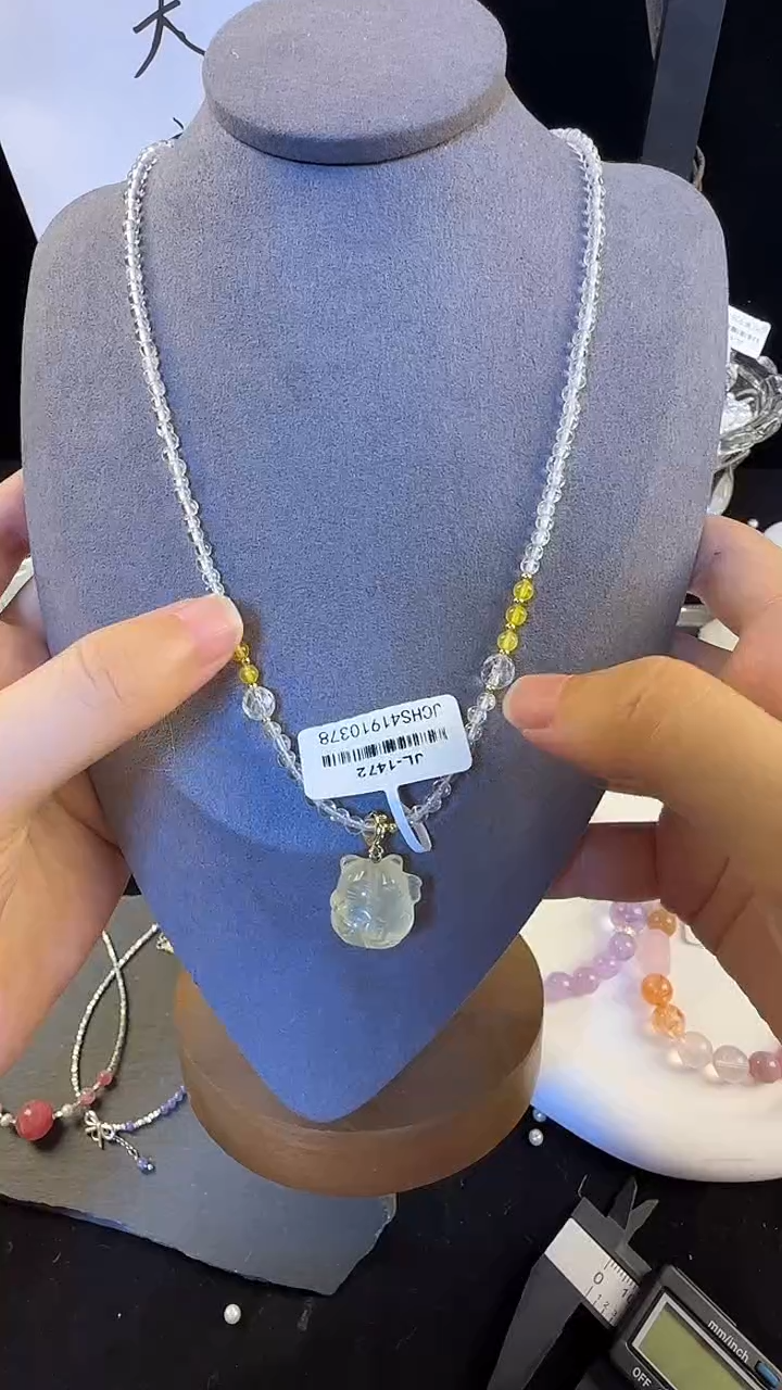 水晶手链银S925镶嵌项链1472