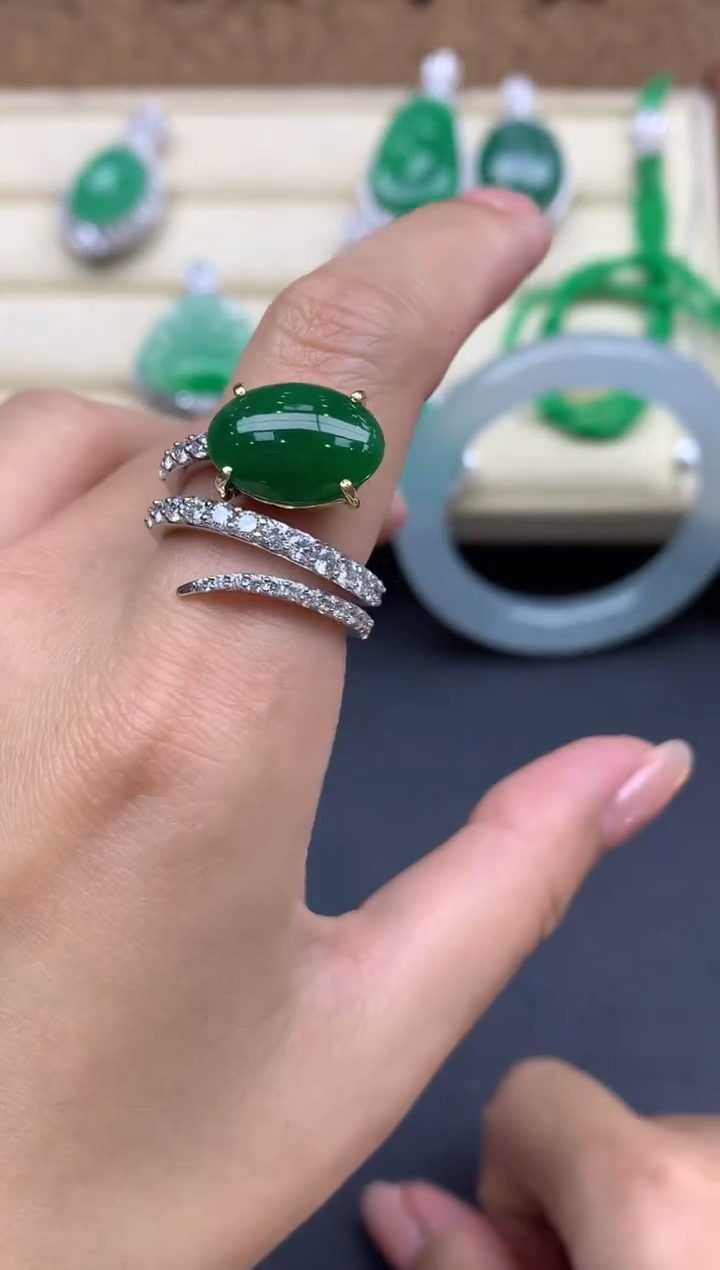 【闪购商品】翡翠戒指18K金镶嵌237-中国好珍宝