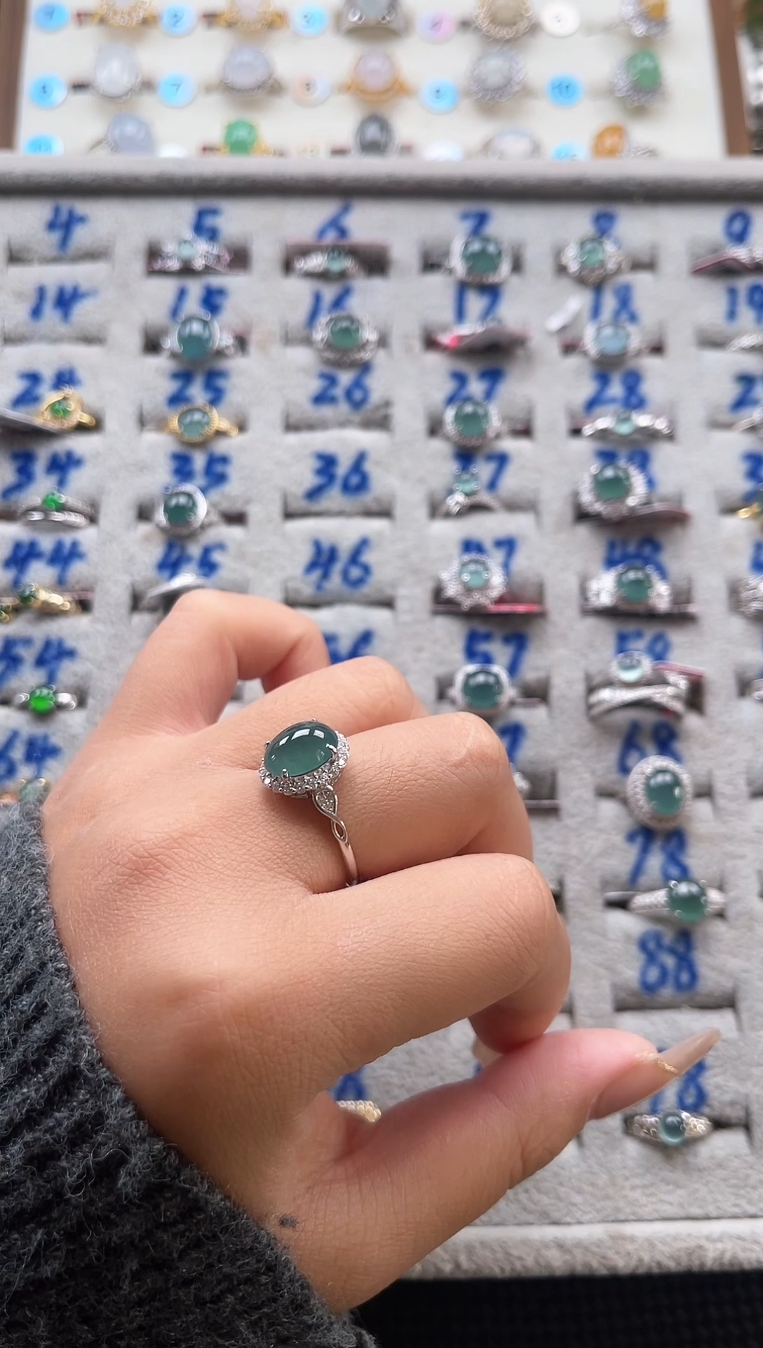 【闪购商品】翡翠戒指银S925镶嵌天然A货翡翠戒指