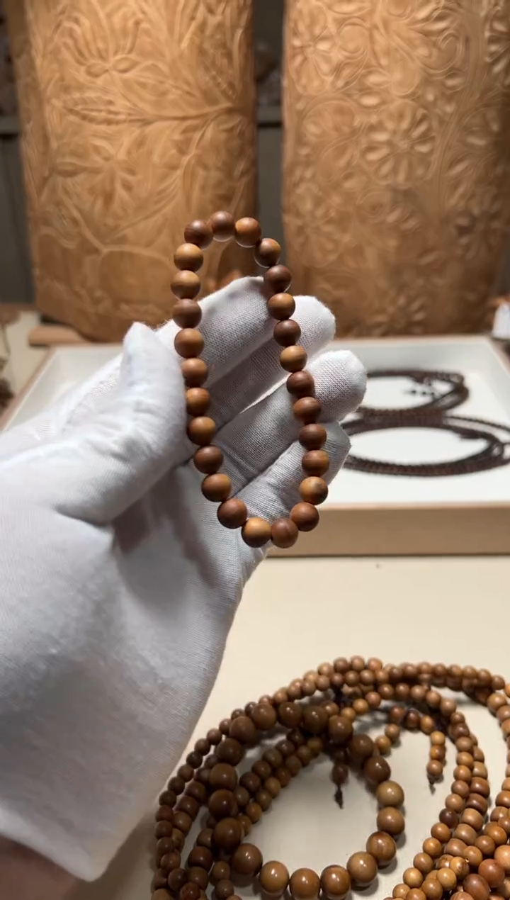 【闪购商品】檀香木手串/手链焦糖奶香0.8单圈横纹黑肉