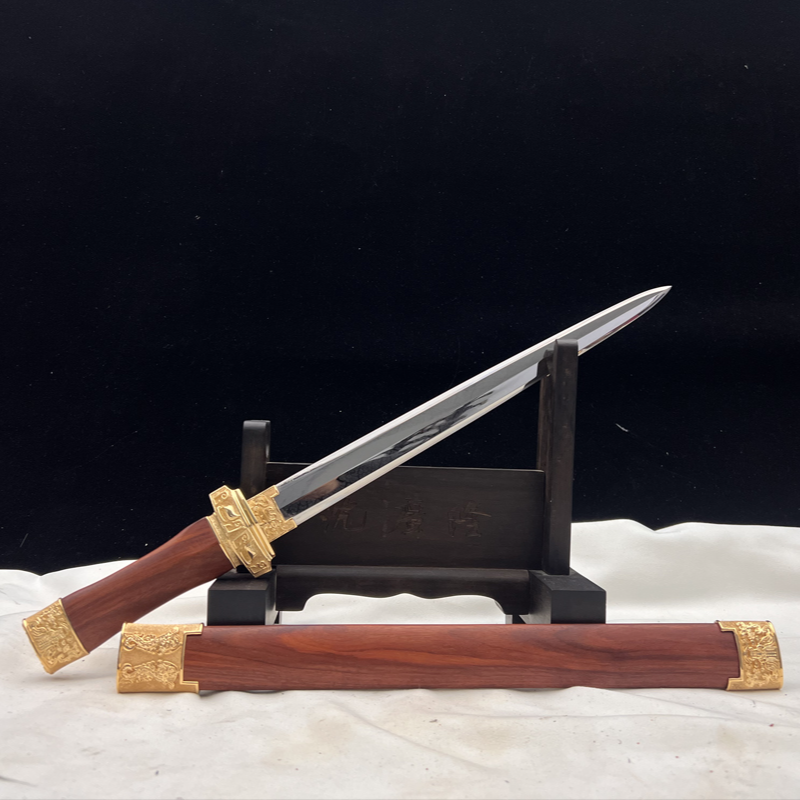 龙泉沈广隆- 守护系列镇岳剑  镀金 血檀 叶脉纹 宝剑 未开刃