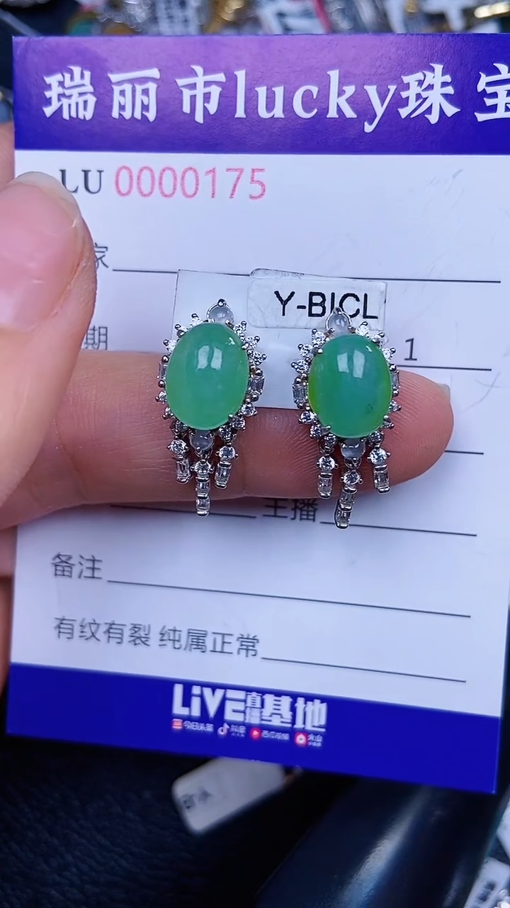 颈饰银S925镶嵌翡翠0175