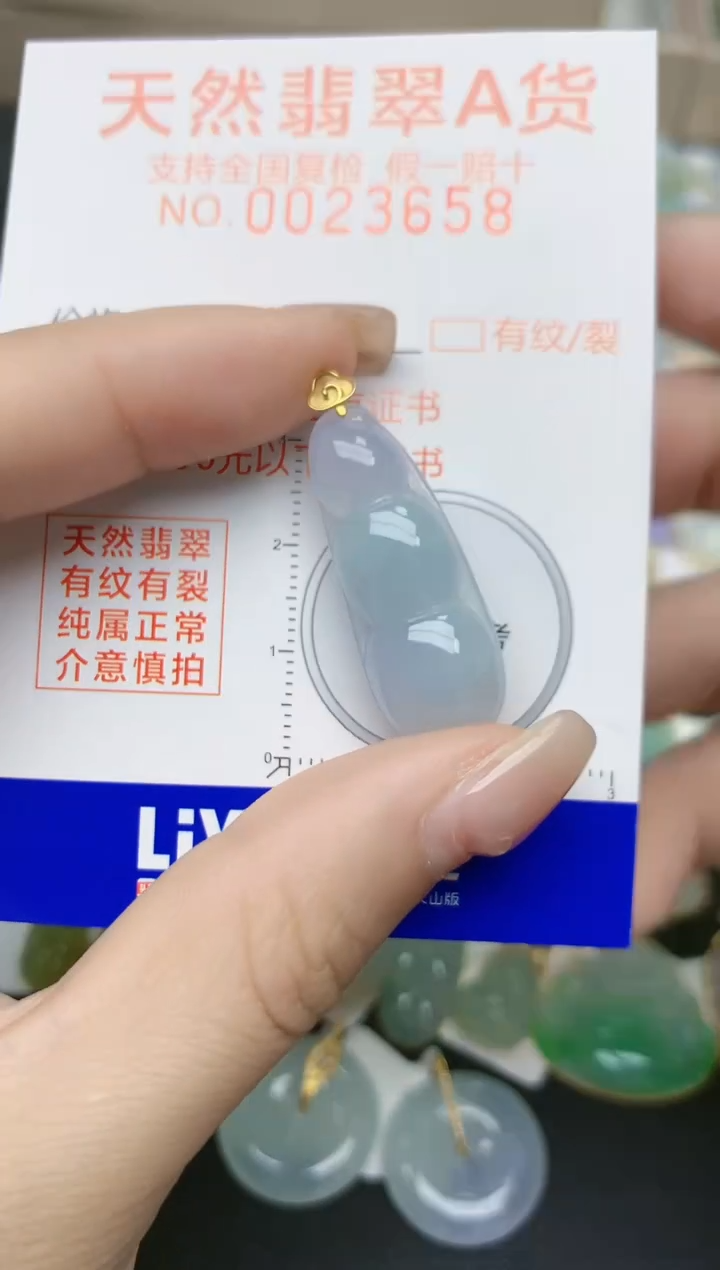 翡翠18K金镶嵌颈饰天然缅甸A货翡翠