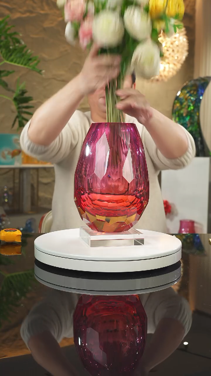 【闪购商品】摆件福利双色切面花瓶带底座
