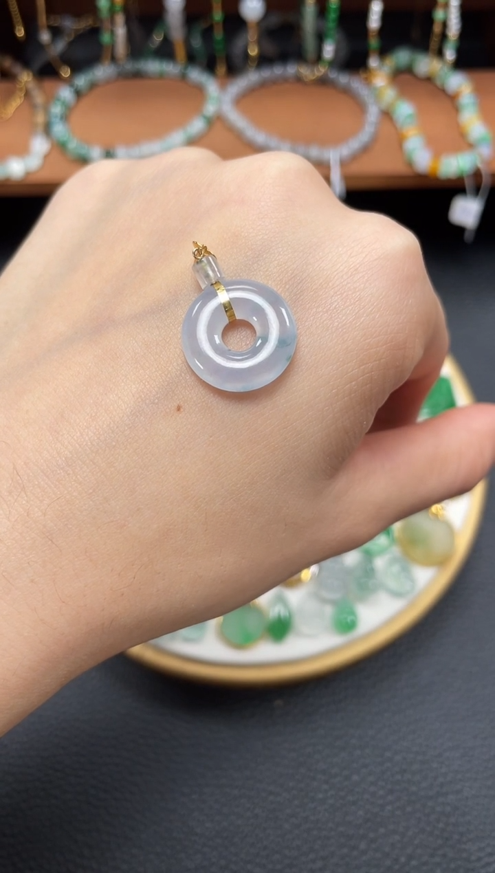 【闪购商品】翡翠吊坠(不含链)18K金镶嵌一个  JK309