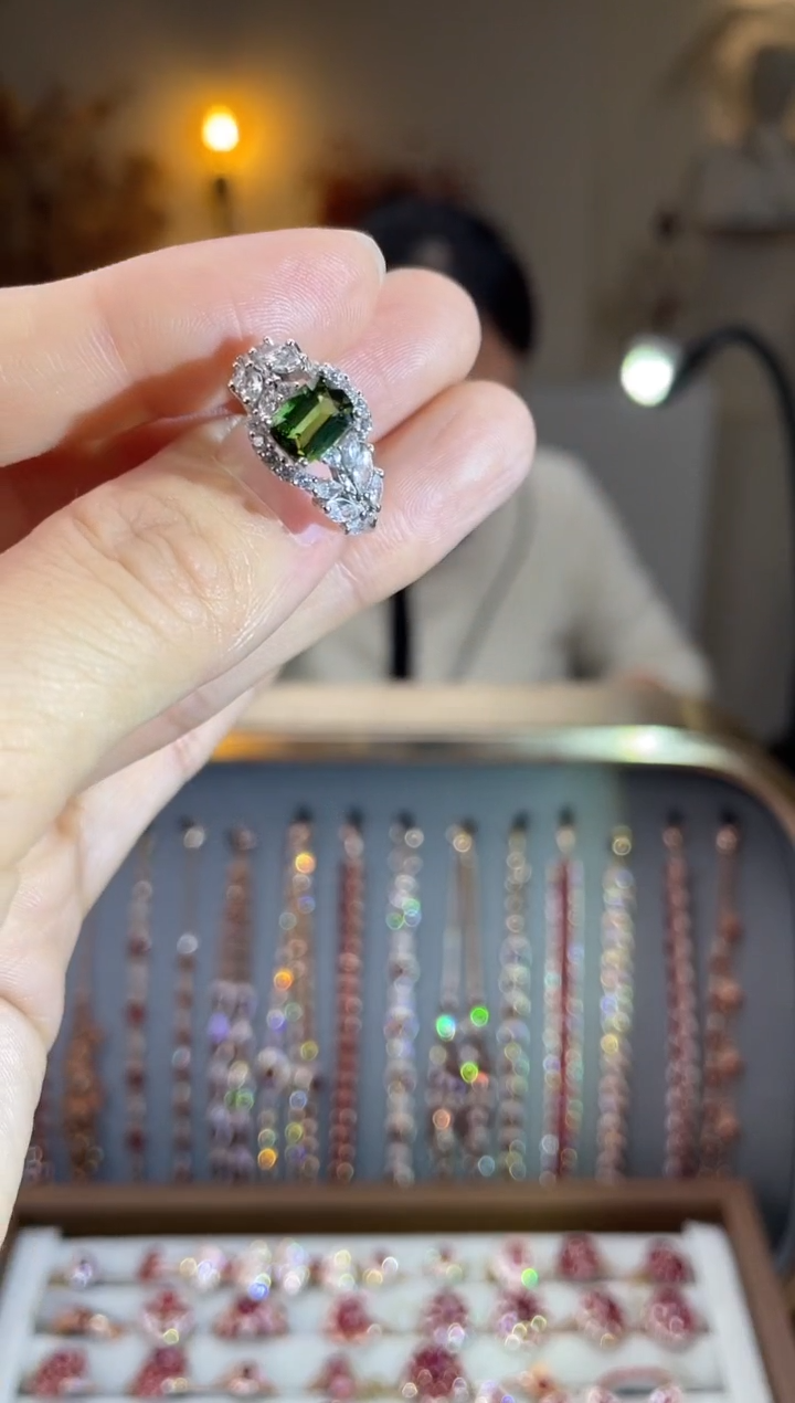 银S925镶嵌手饰碧玺手饰