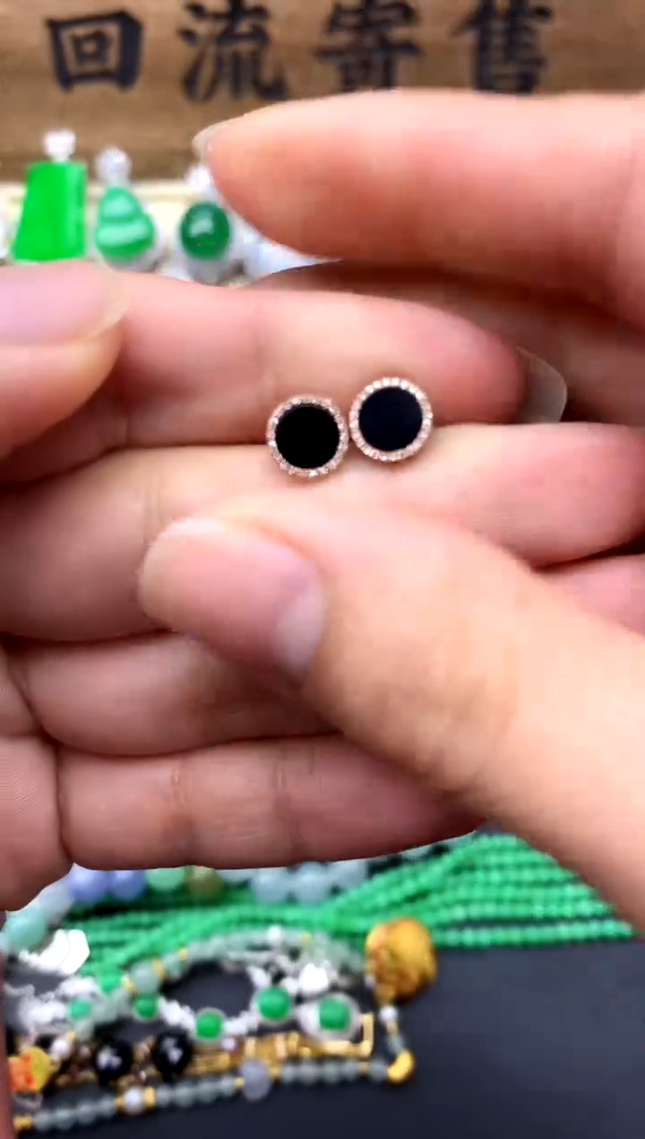 【闪购商品】翡翠耳饰18K金镶嵌214-中国好珍宝