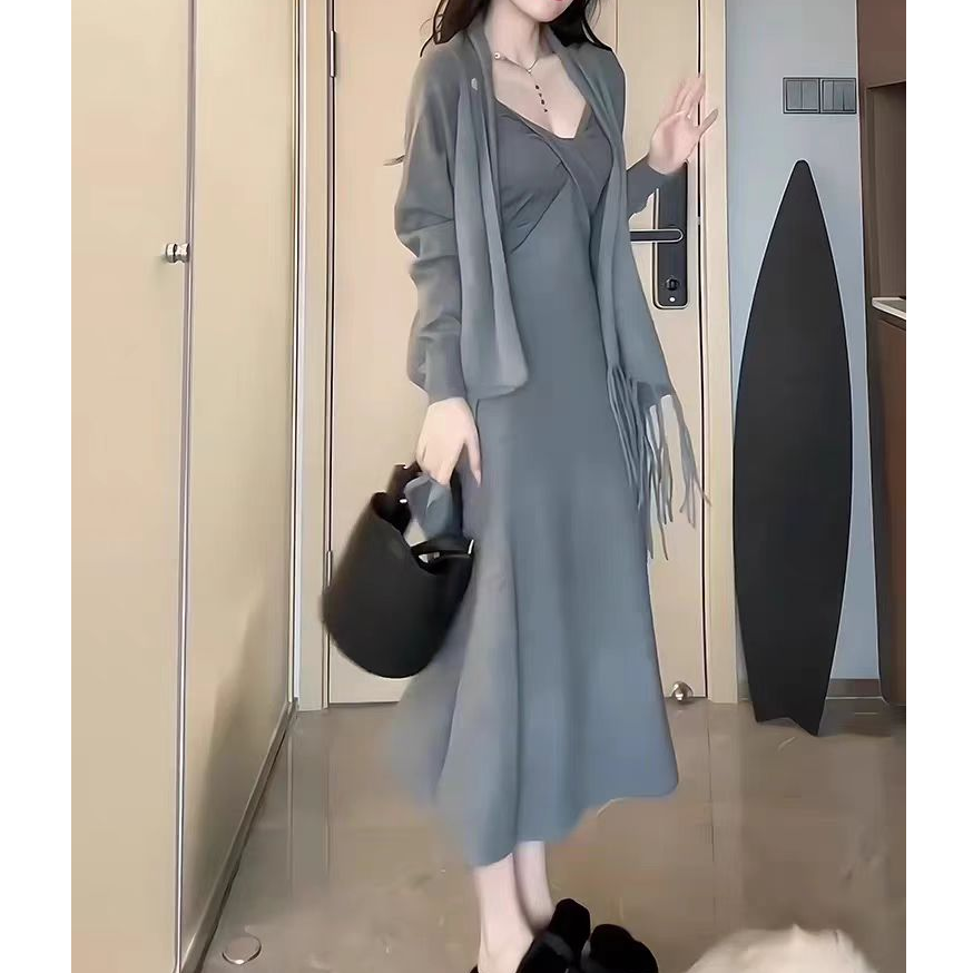 2931  高级感设计款针织两件套时尚套装  B29