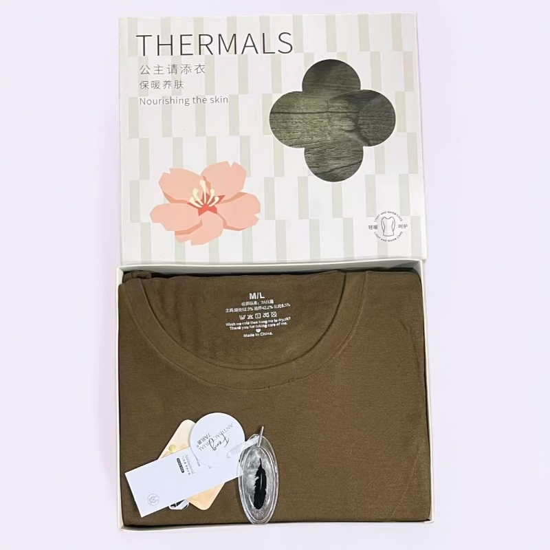 11218#女士秋冬季双面舒绒养肤衣保暖套装