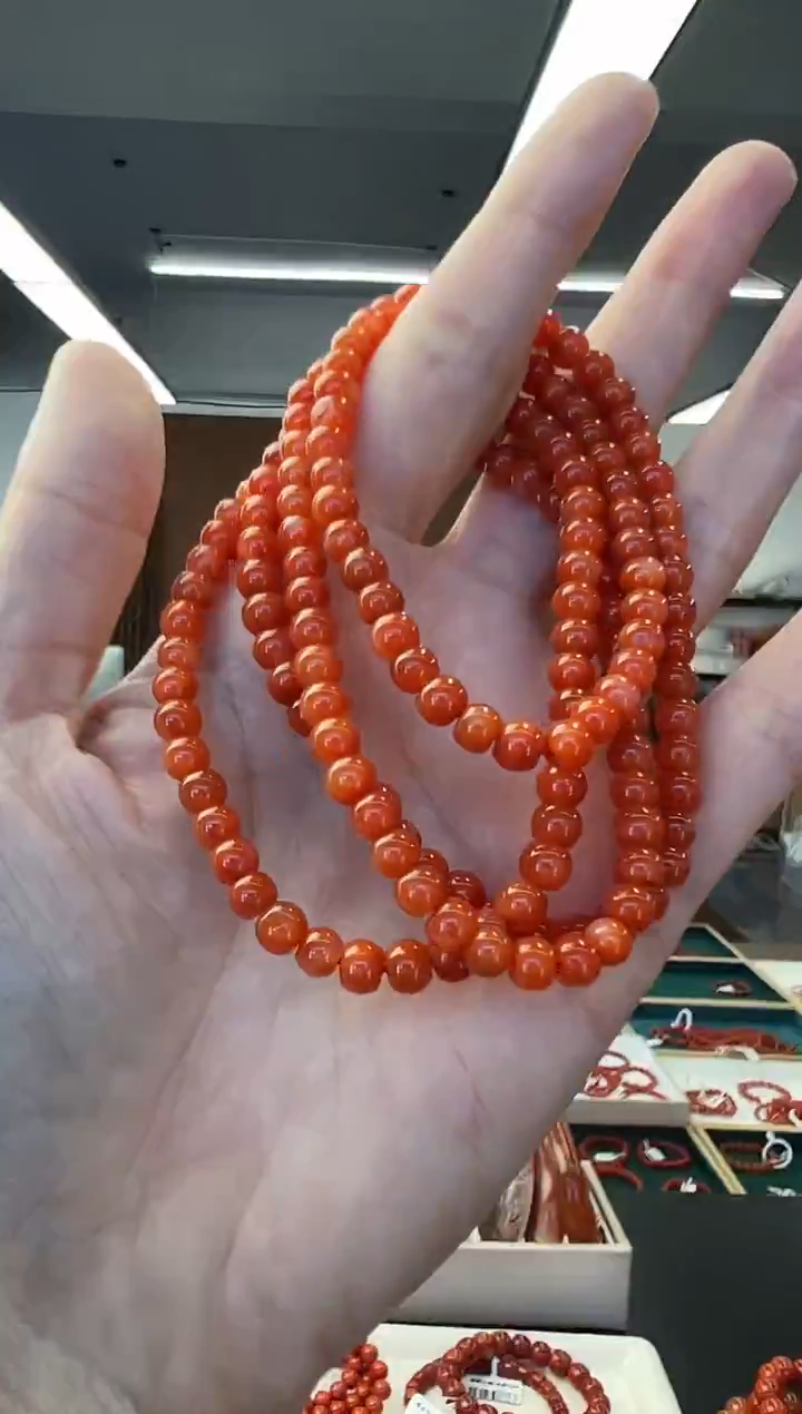 未镶嵌手链南红玛瑙A17多圈南红手串5mm+