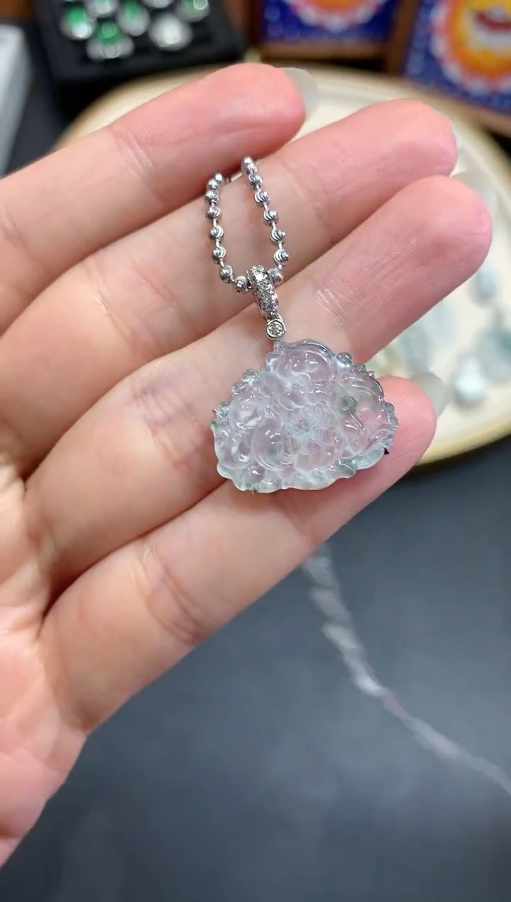 【闪购商品】翡翠吊坠(不含链)18K金镶嵌A866|5800