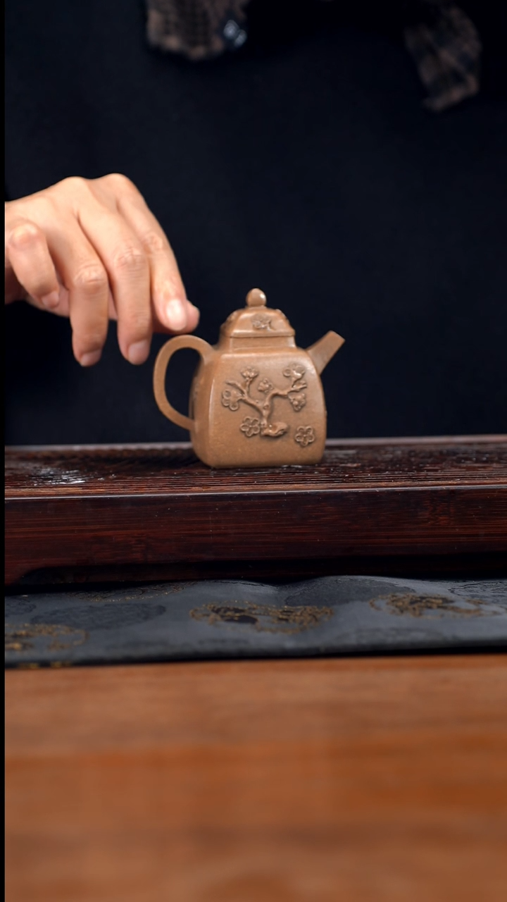 【闪购商品】紫砂茶壶125cc黄龙山原矿段泥四方壶23