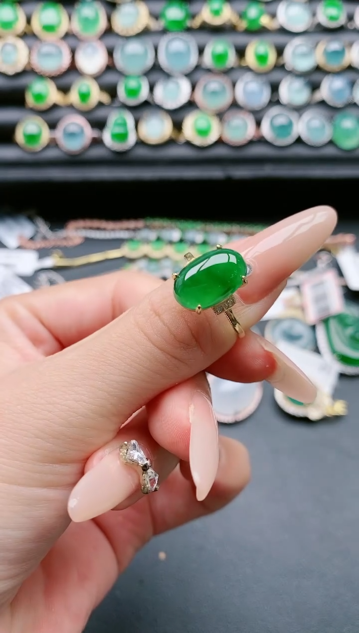 【闪购商品】翡翠戒指银S925镶嵌111111111