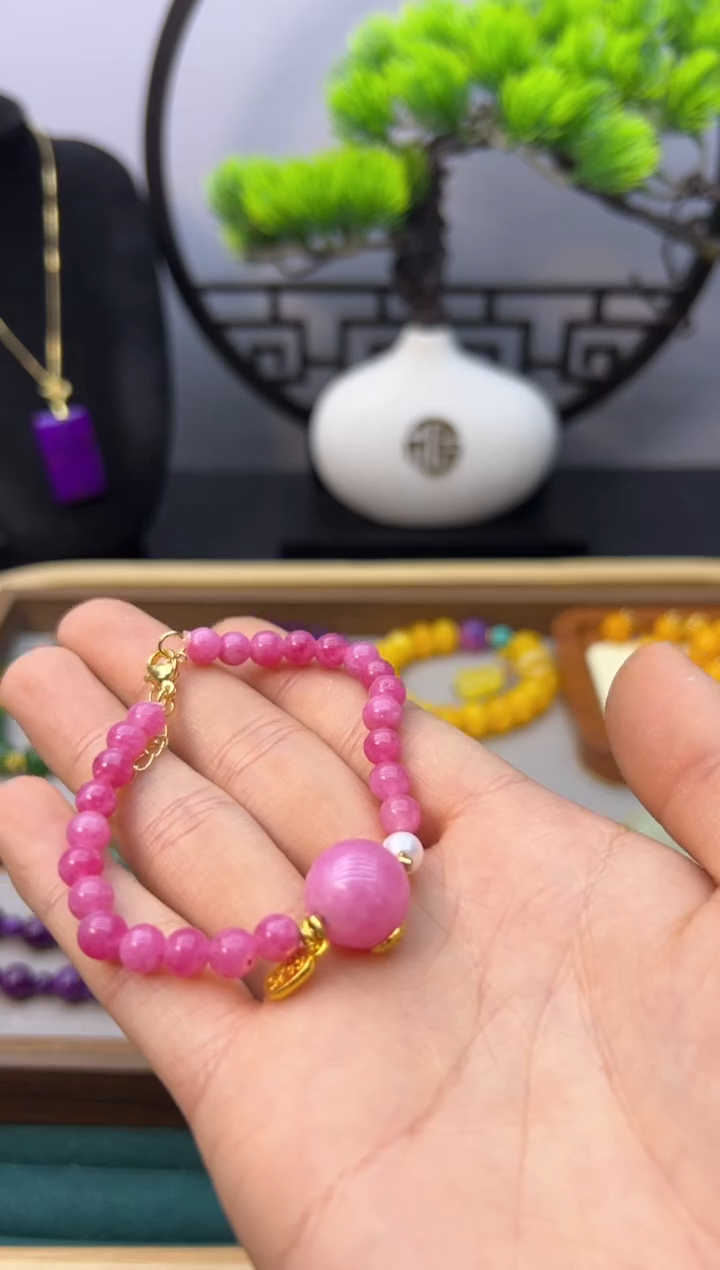 【闪购商品】碧玺手链14K金镶嵌S472         