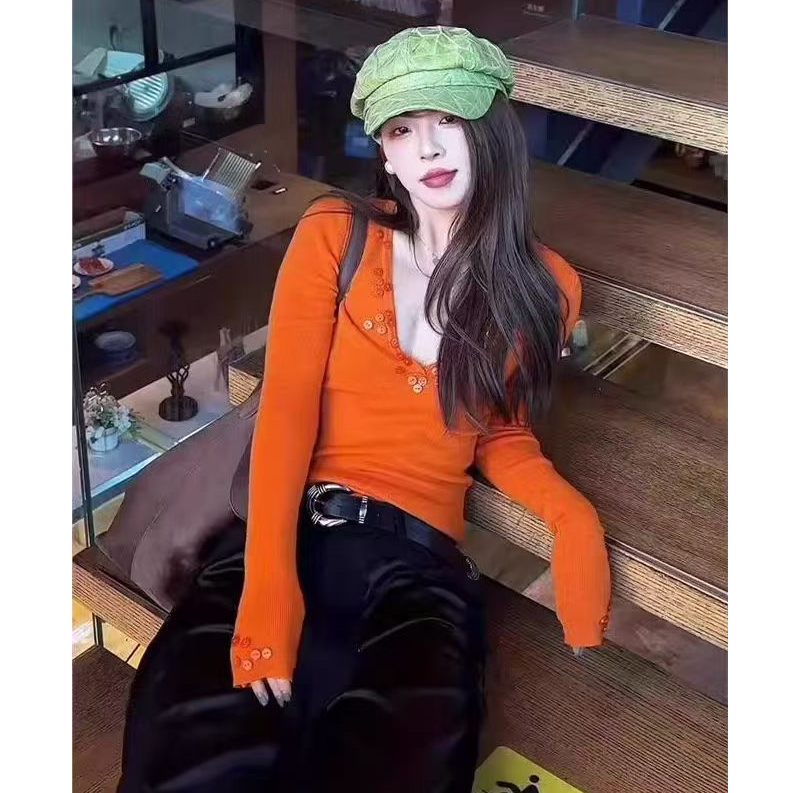 秋冬V领打底衫25111