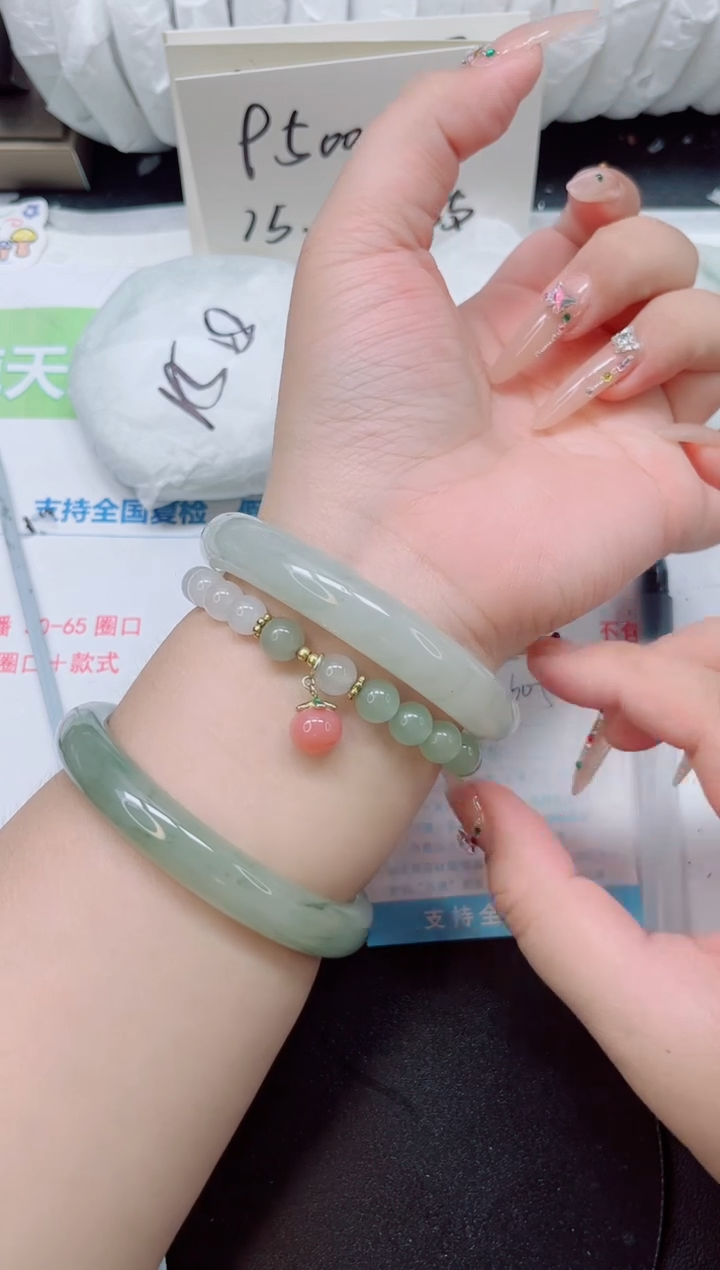 石英质玉手镯未镶嵌b212-圈口60.5