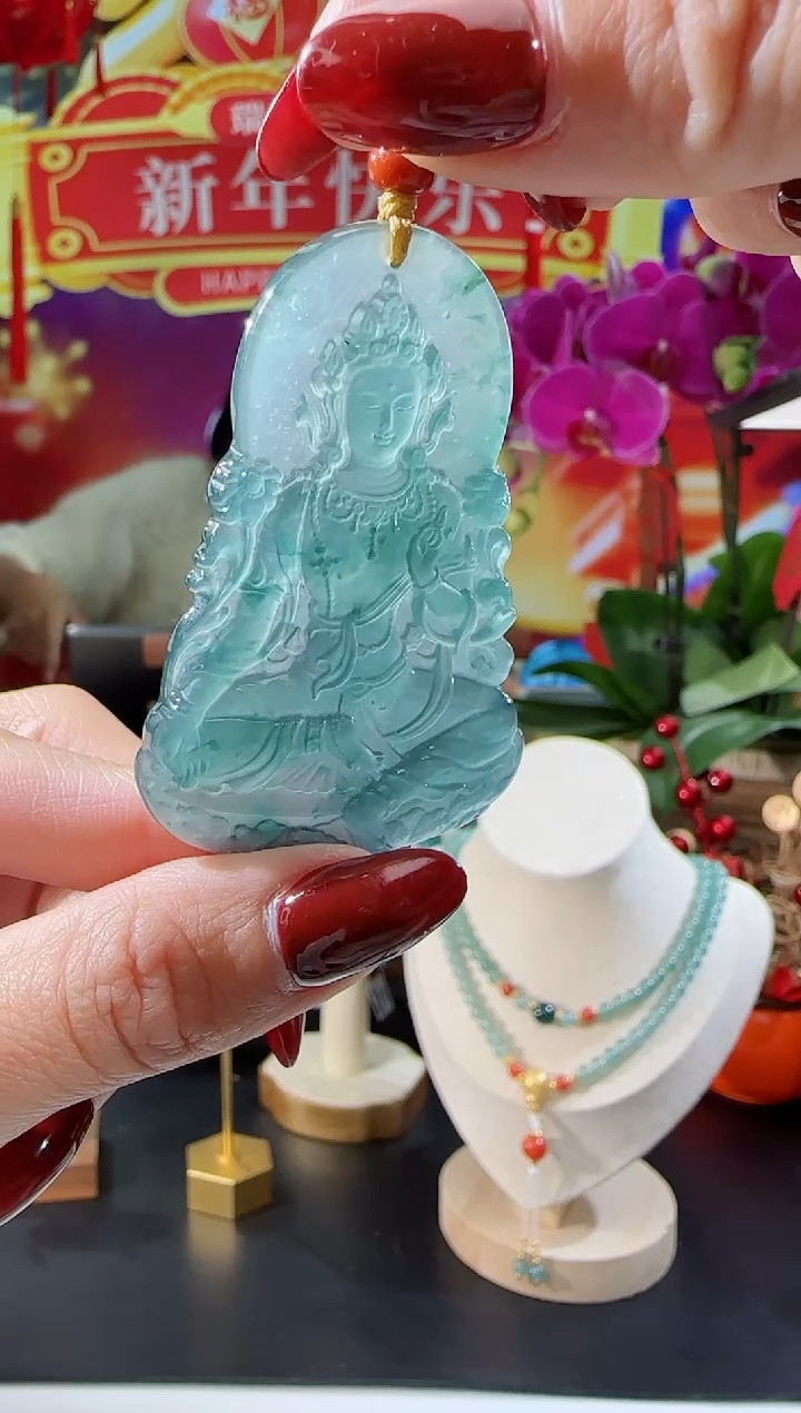 【闪购商品】翡翠吊坠(不含链)未镶嵌度母观音