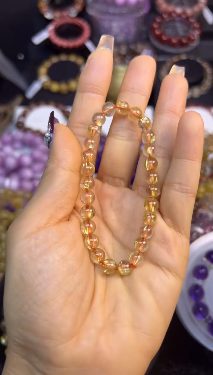 未镶嵌手串水晶金发晶6.7mm