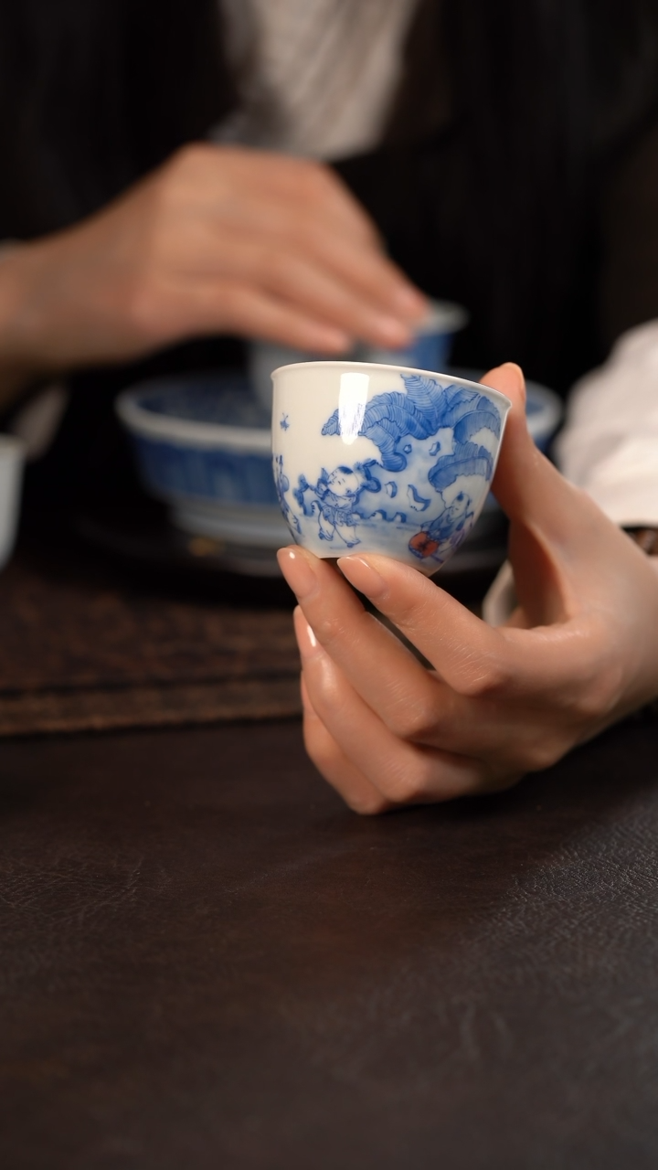 【闪购商品】杯聚澜堂五子闹春缸杯