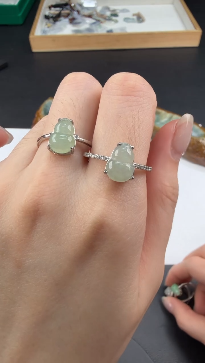 银S925镶嵌戒指翡翠翡翠饰品（多样性发货一件）-17