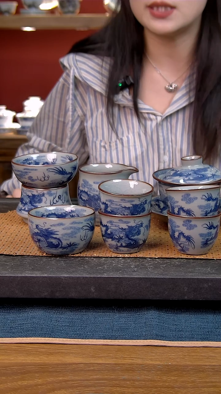 简装家用款8件套 老陶泥开片纹陶瓷茶具