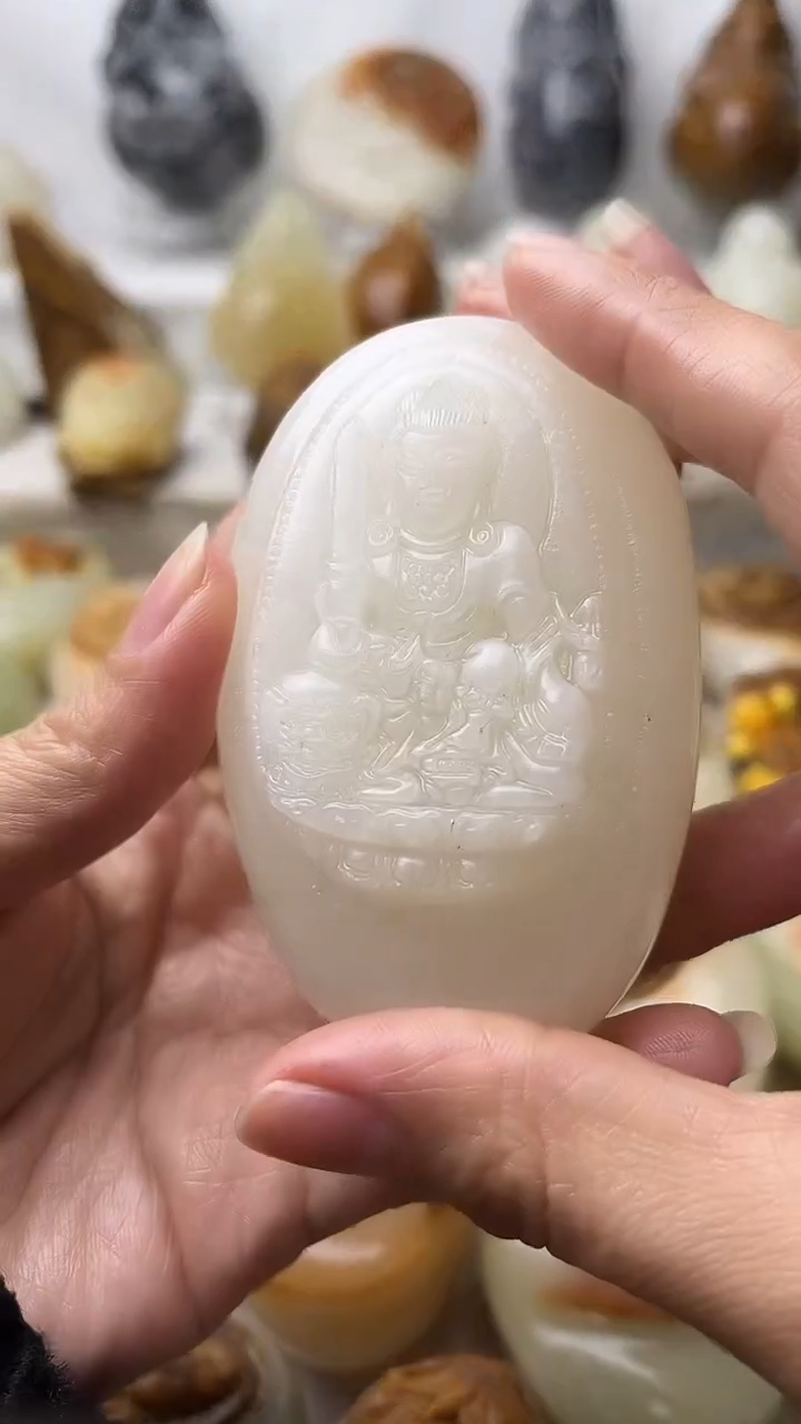 石材古青石棉纹正常不退换文殊菩萨