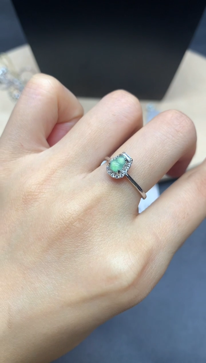 【闪购商品】翡翠戒指银S925镶嵌葫芦【多样性发其一】