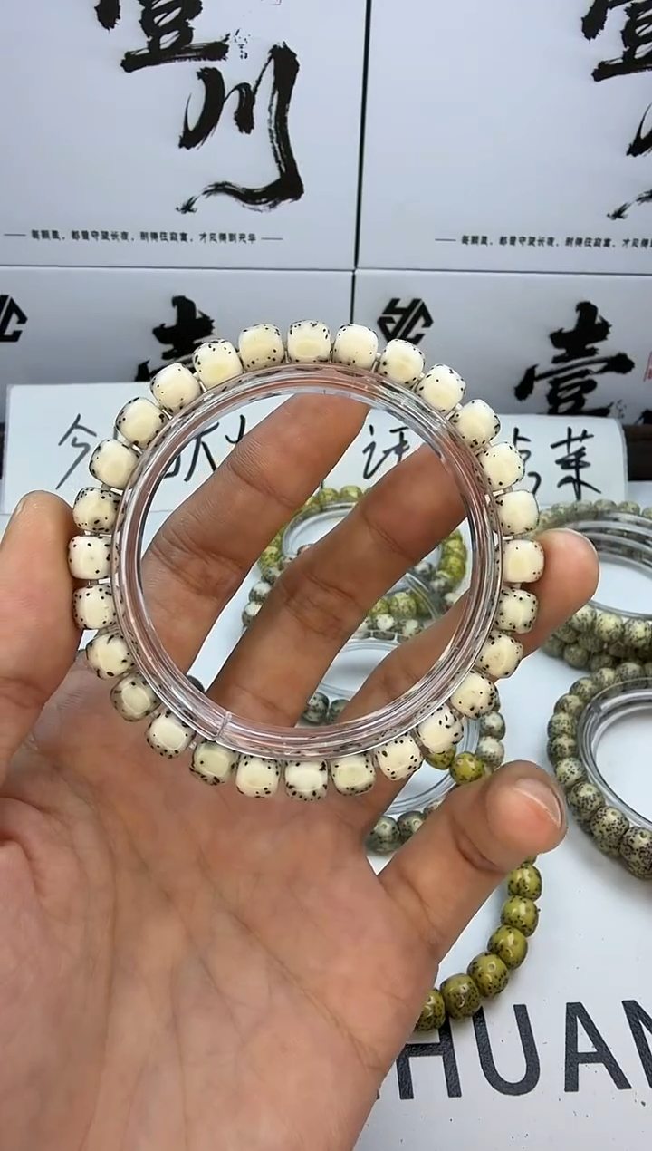 手串星月菩提8/7 河豚 同枝果  微瑕 连心微多