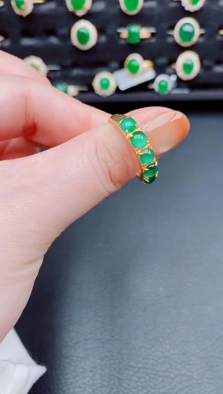 【闪购商品】翡翠戒指银S925镶嵌天然a货翡翠180