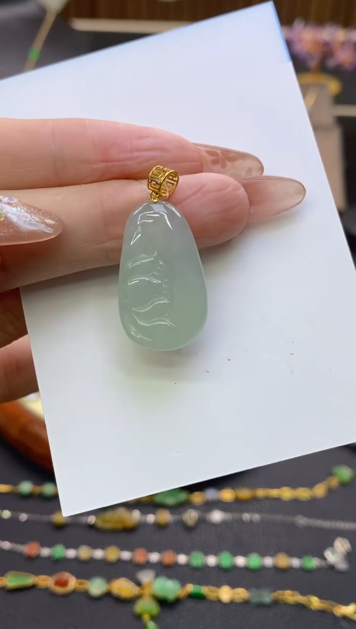 【闪购商品】翡翠颈饰18K金镶嵌净货11839