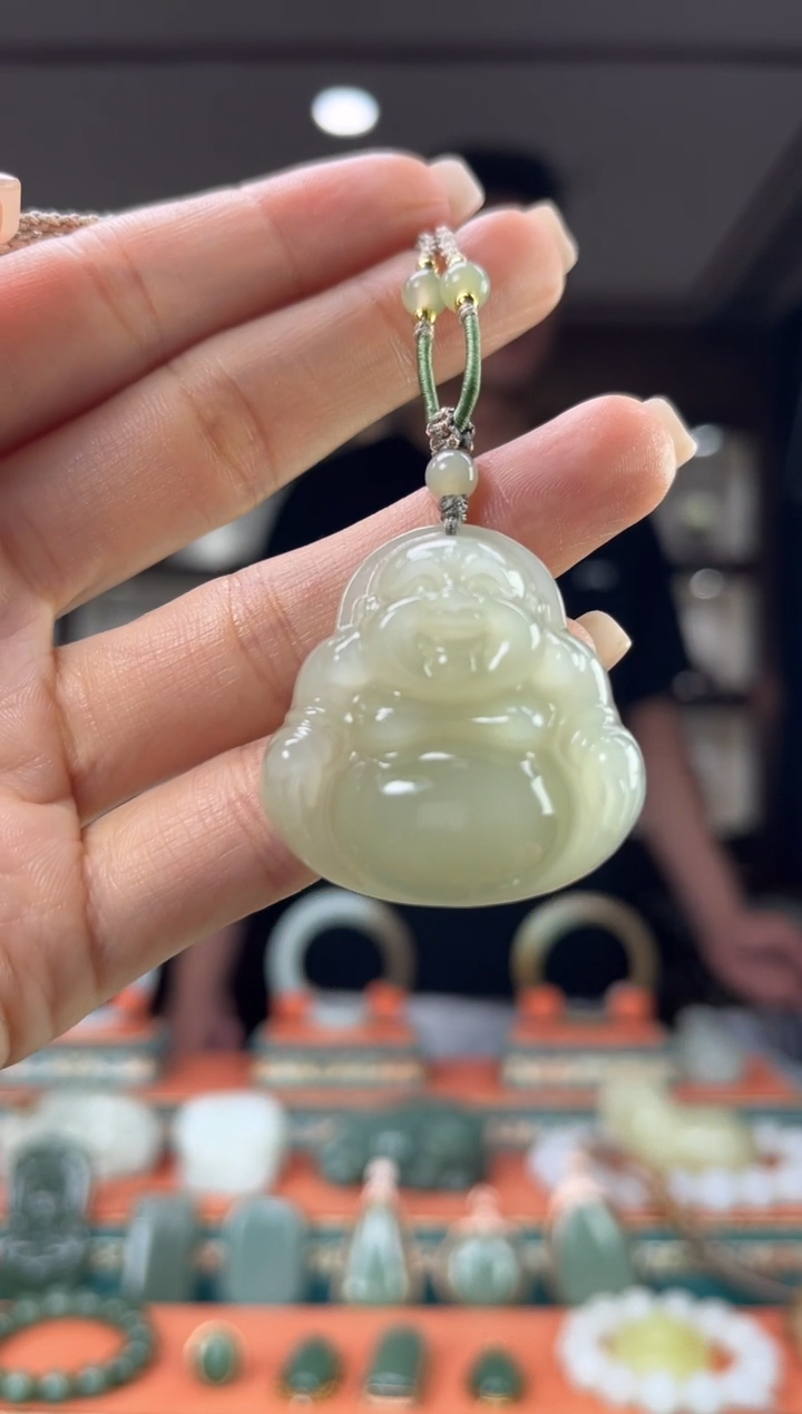 和田玉未镶嵌颈饰佩佩35mm左右