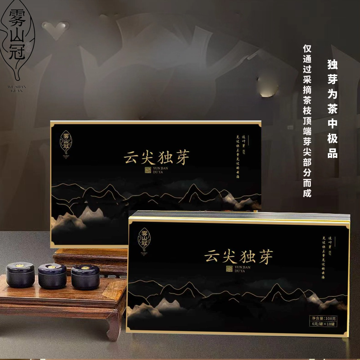 贵州凉都倚天剑独芽绿茶 全芽高档礼盒装送老丈人108g