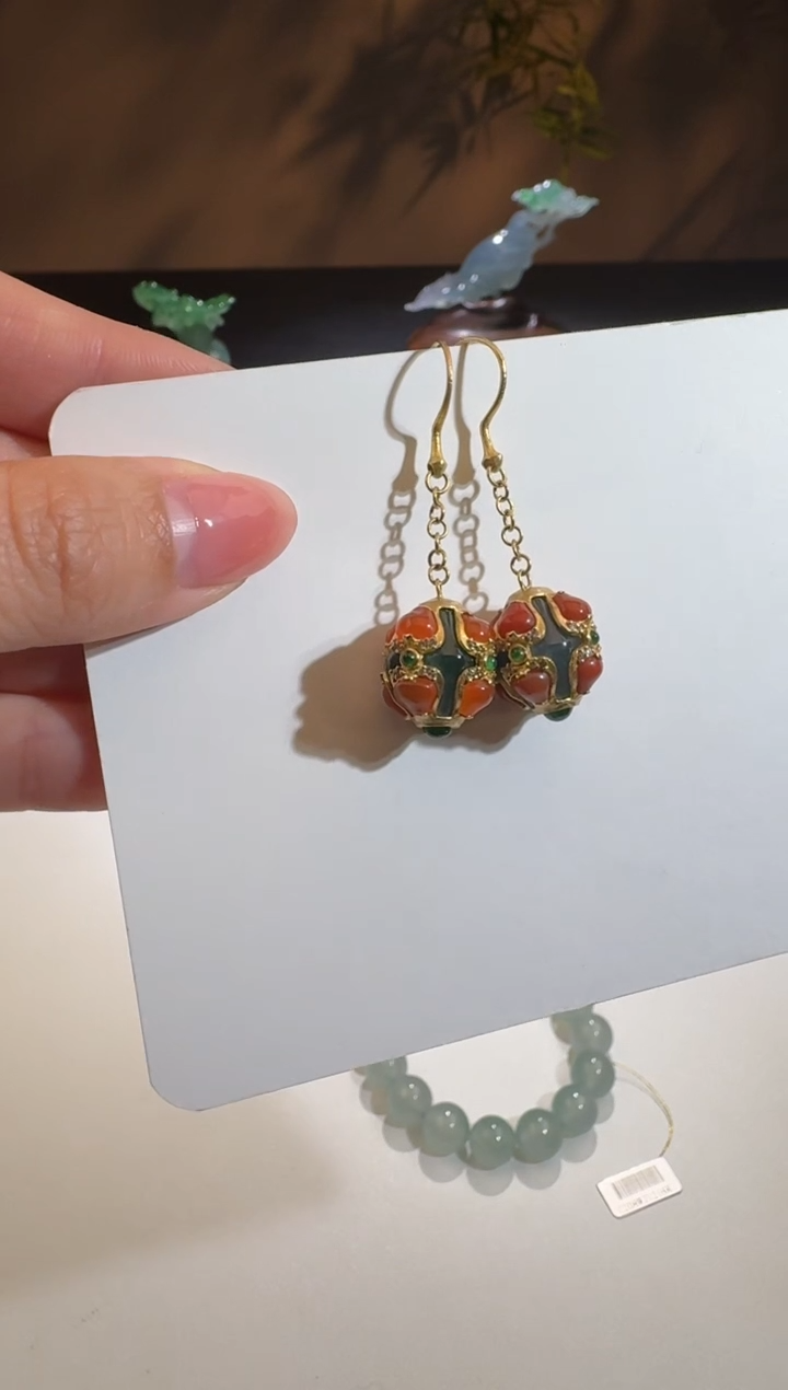 【闪购商品】翡翠耳饰18K金镶嵌【舒雅】