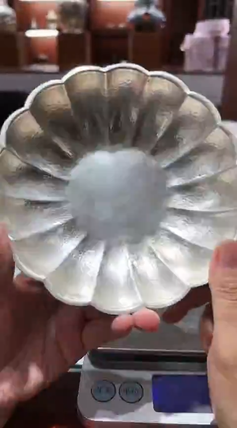 足银999精工手工立筋大师锤纹茶盘