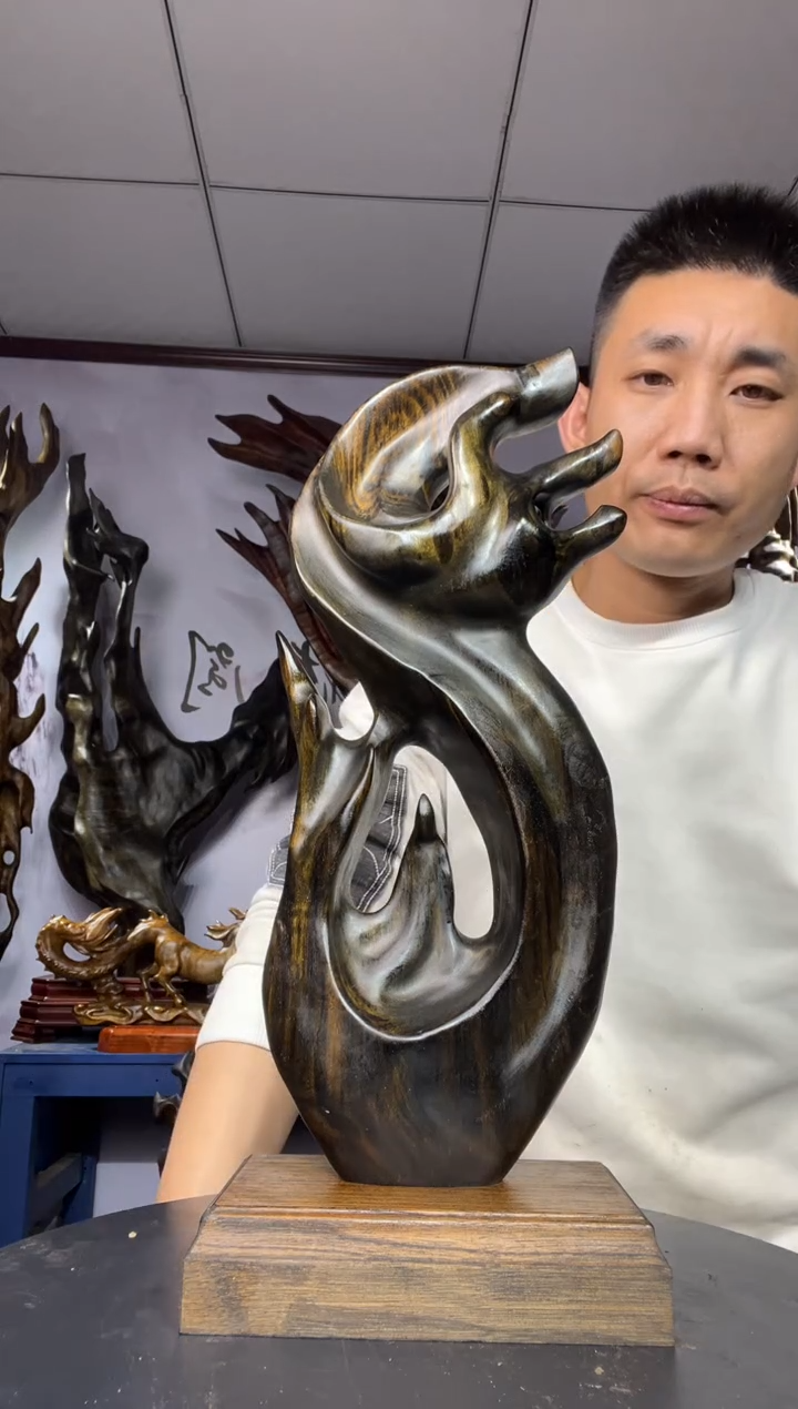 金丝楠木雕款峰*金丝楠木工艺品摆件
