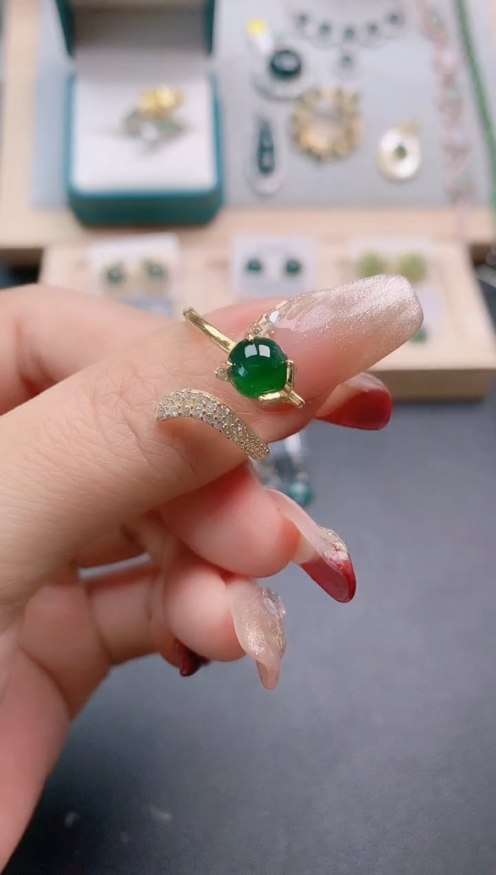 【闪购商品】翡翠戒指银S925镶嵌111111111