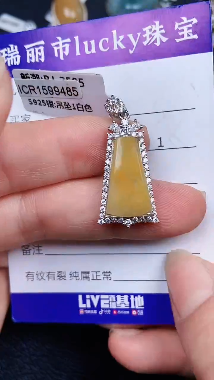 颈饰银S925镶嵌翡翠0274