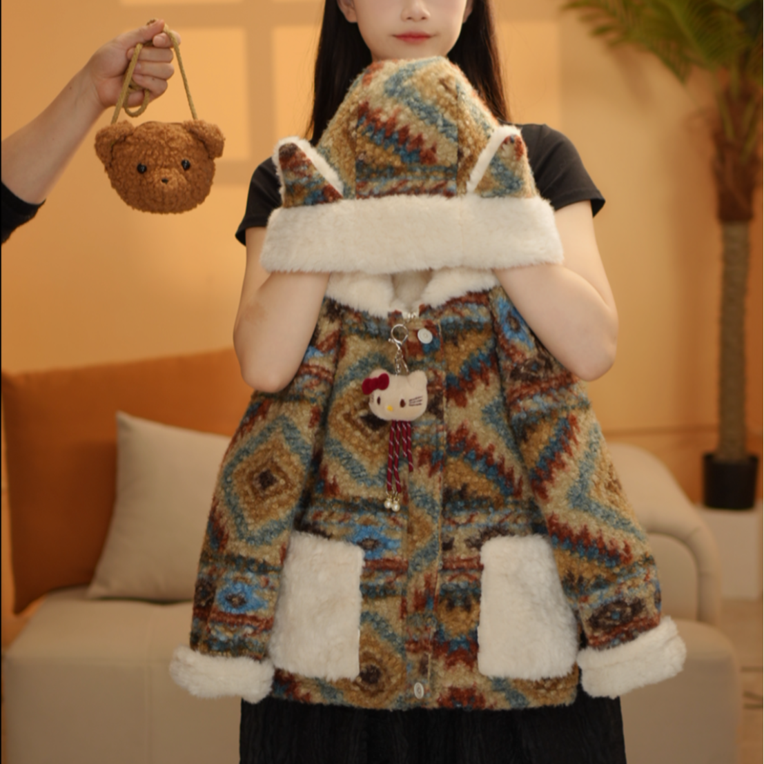 女童冬季2025新款韩版连帽加厚外套DWT25265