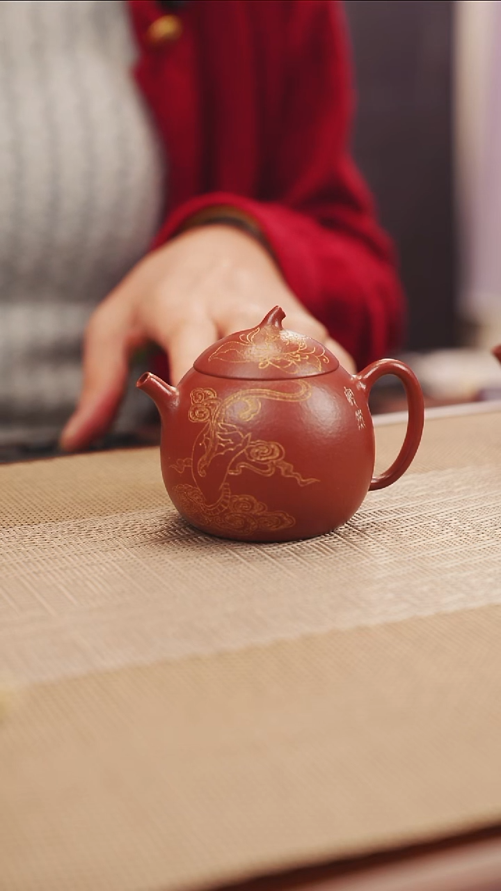 原矿朱泥大红袍小安然紫砂壶23