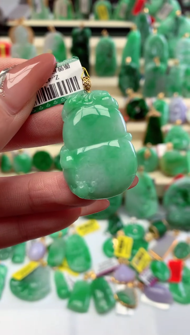 【闪购商品】翡翠吊坠(不含链)18K金镶嵌挂件