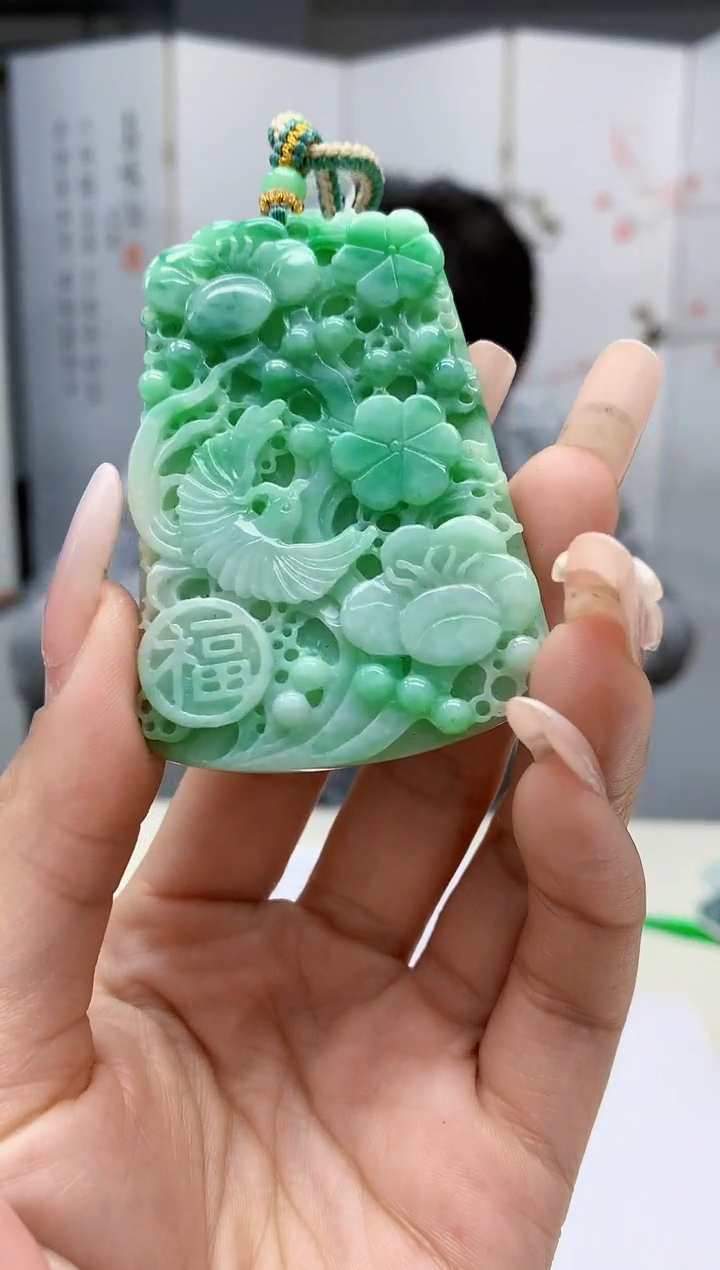 【闪购商品】定制翡翠未镶嵌5153lr-毛货挂件喜上眉梢28