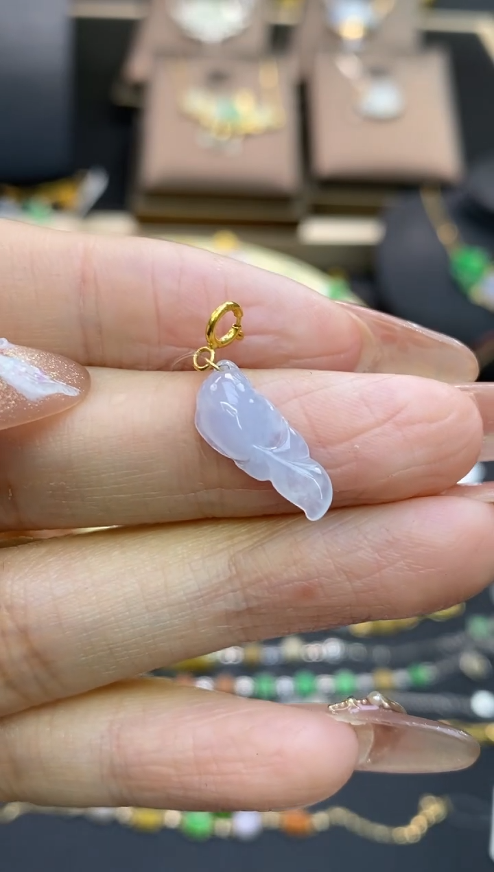 【闪购商品】翡翠颈饰18K金镶嵌净货11856