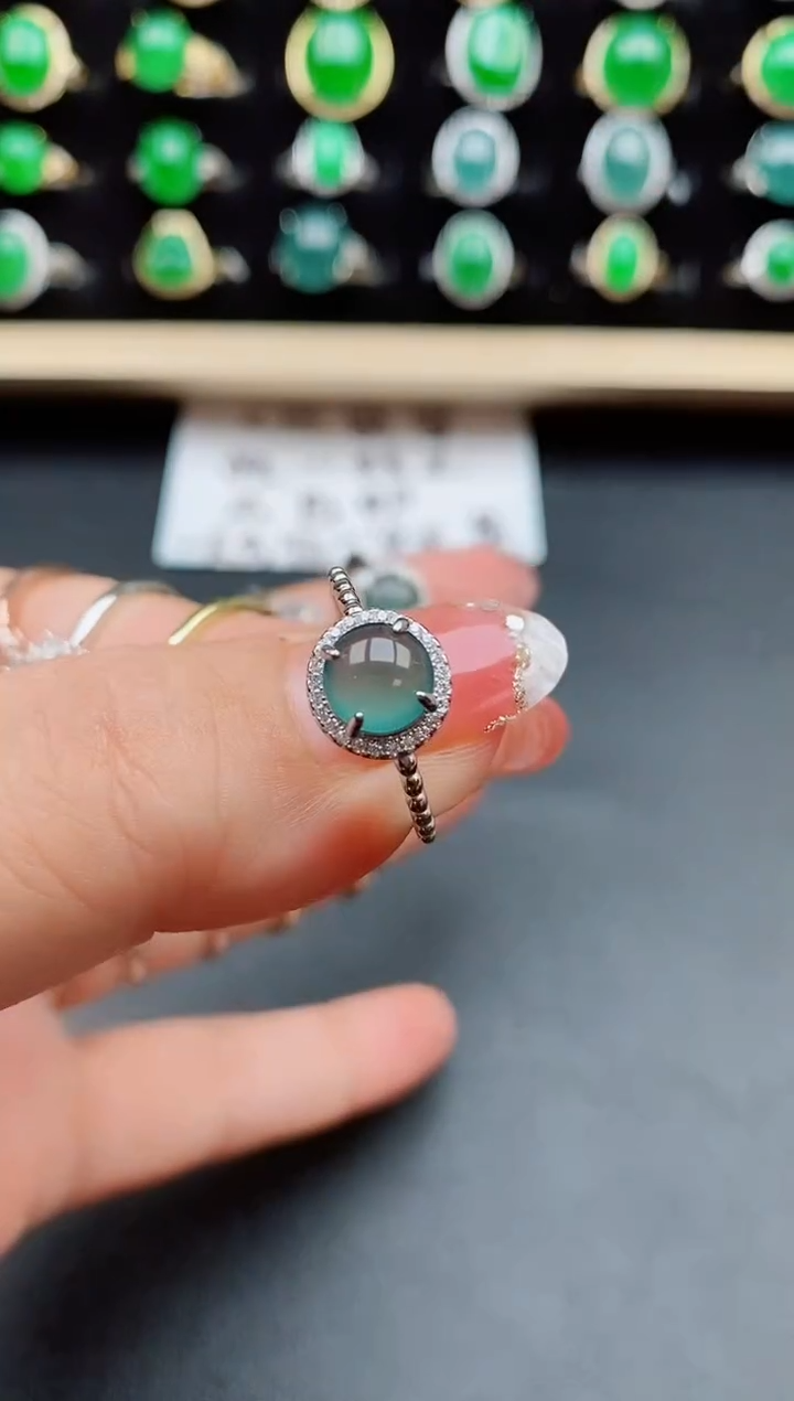 【闪购商品】翡翠戒指银S925镶嵌50800
