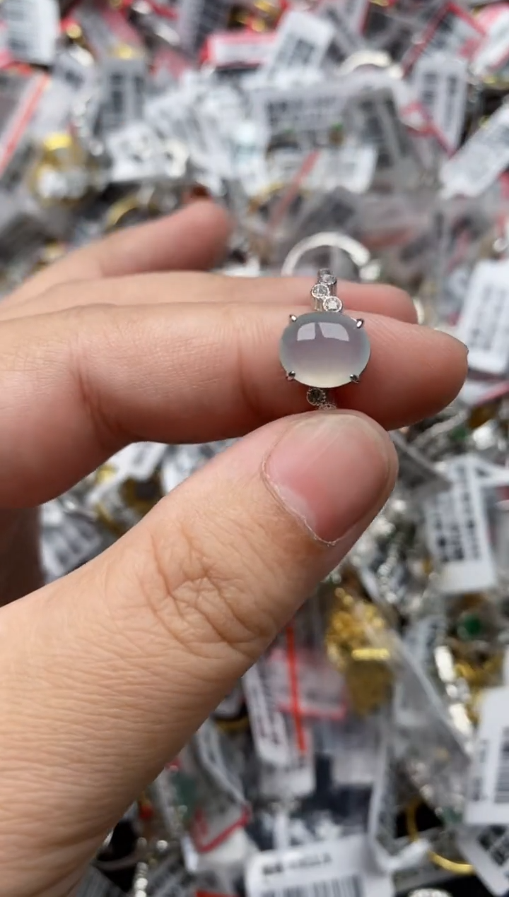 【闪购商品】翡翠戒指银S925镶嵌66666---3