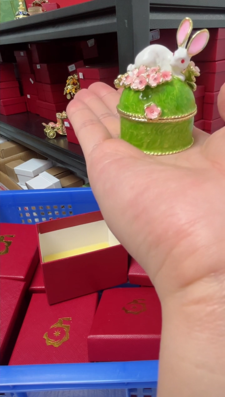 【闪购商品】瓷片 年货节福福价格高质珐琅彩合金摆件首饰盒