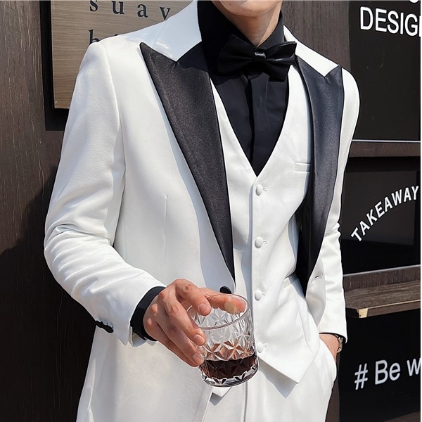 塔士多礼服男士西服套装高级感韩版修身西装外套伴郎新郎结婚礼服