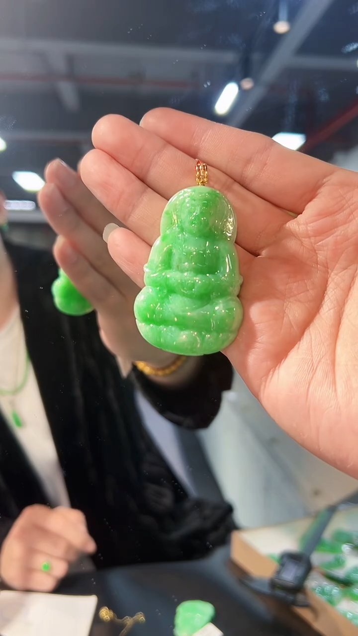 【闪购商品】翡翠颈饰18K金镶嵌缅料A货/支持复检/一件